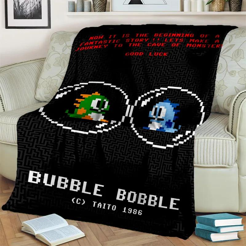 Bubble Bobble Cartoon Game Gamer 3D Blanket,Soft Throw Blanket for Home Bedroom Bed Sofa Picnic Travel Office Cover Blanket Kids
