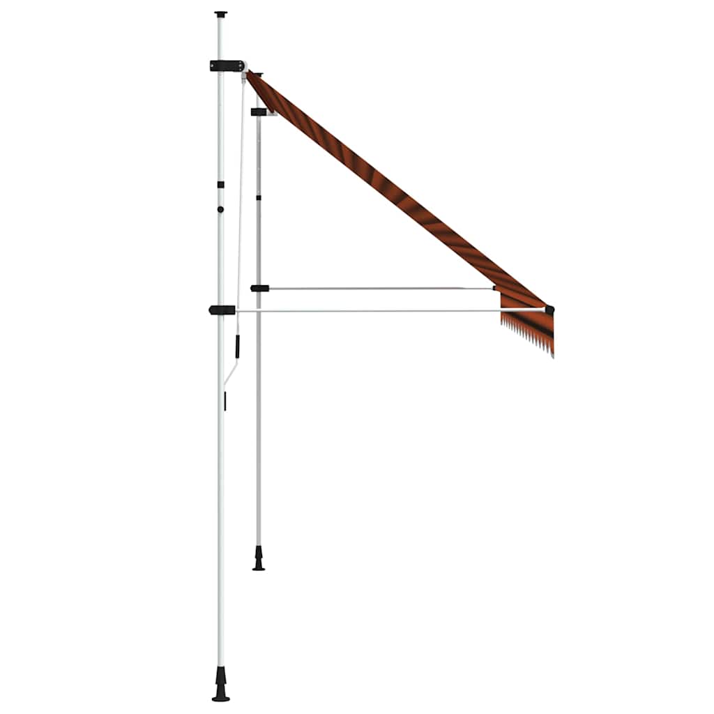 Vidaxl Ręcznie Zwijana Markiza, 350 Cm, Pomarańczowo-Brązowa