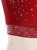 Women's Lyrical Dance Crop Top S-XXL: One Shoulder Ruched Mesh Overlay Rhinestone Design for Modern Dance Performance