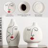 Nordic Hand Painted Face Creative Ceramic Vase Home Living Room Decor Flower Vase Gift