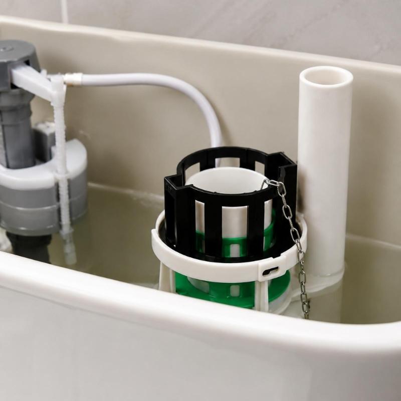 Toilet Flush Valves Repair Kit for JT334 with Plastic Body, Vertical Tube, Chain Linkage, and Base Seal for Repair