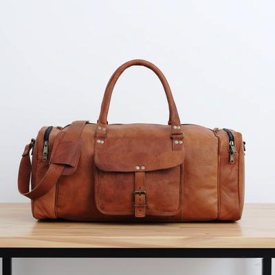 Men's Full Grain Leather Duffel Bag, Large Weekender Bag, Travel Bag For Men And Women, Leather Overnight Bag, Gift For Him & Her |Dufflebag