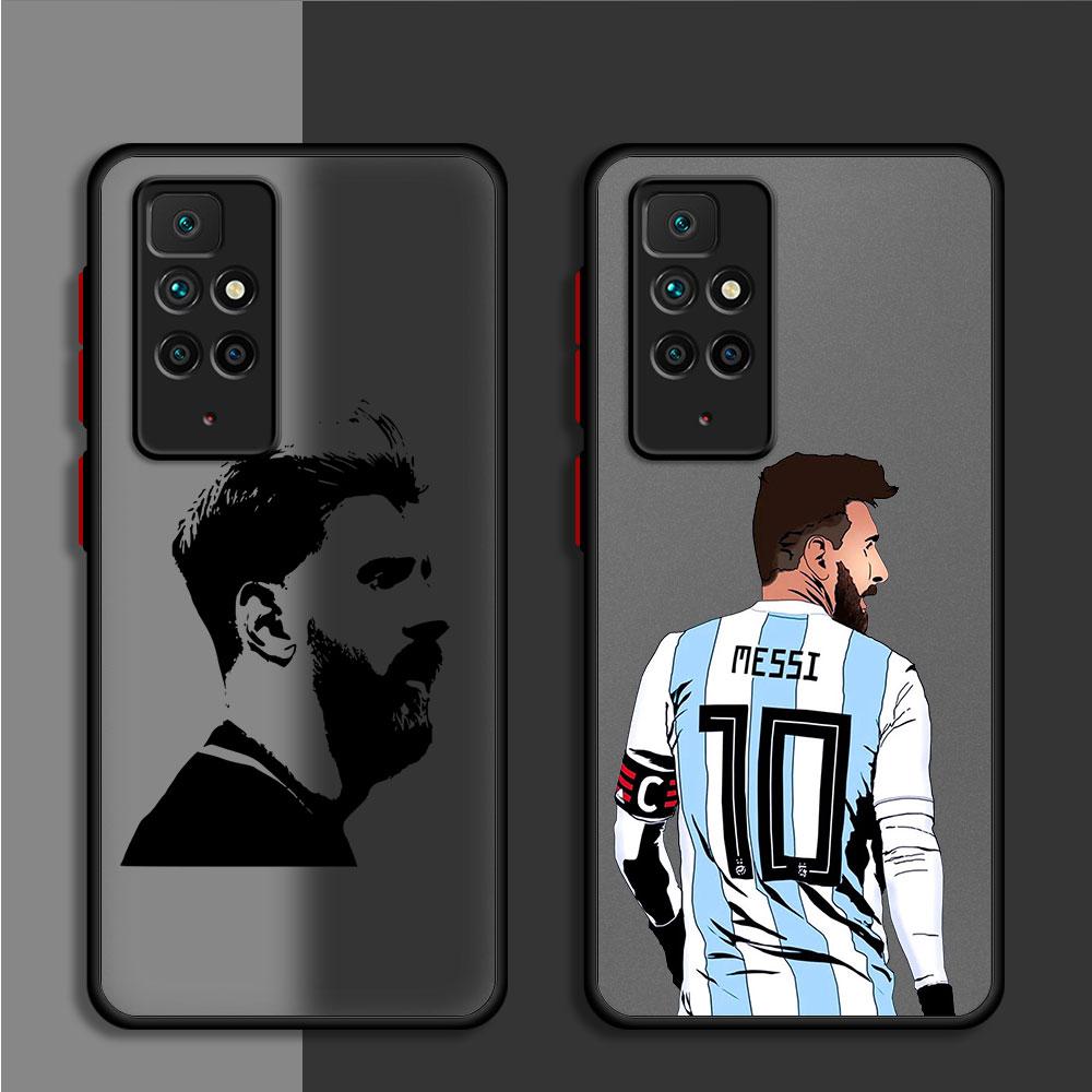 Case For Xiaomi Redmi Note 11 10 Pro 12 13 12S 11S 10S 9 9S 8 10C 9A 9C 8T 9T PC Hard Funda Phone Cover Football Man M-Messi 10