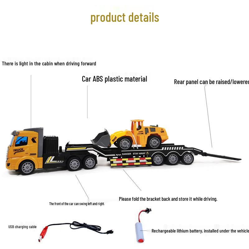 Wireless Remote Control Semi-Trailer Truck: Heavy Transport, Dump, Oil Tanker, Boy's Model Toy