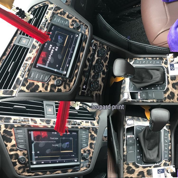 Carbon Fiber Interior Stickers for Custom 17-19 Tiguan: Gear Shift, Center Console, Door Panel Décor.