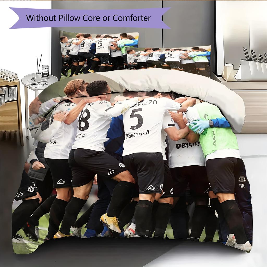 Spezia Calcio Pattern Bedding Home Decoration Birthday Gift (1 * duvet cover + 2 * pillowcase, without core)