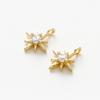 10Pcs/lot 14K Gold Color Plated Brass Star Pendants with Zircon Charms Pendant for DIY Necklace Jewelry Making Accessories