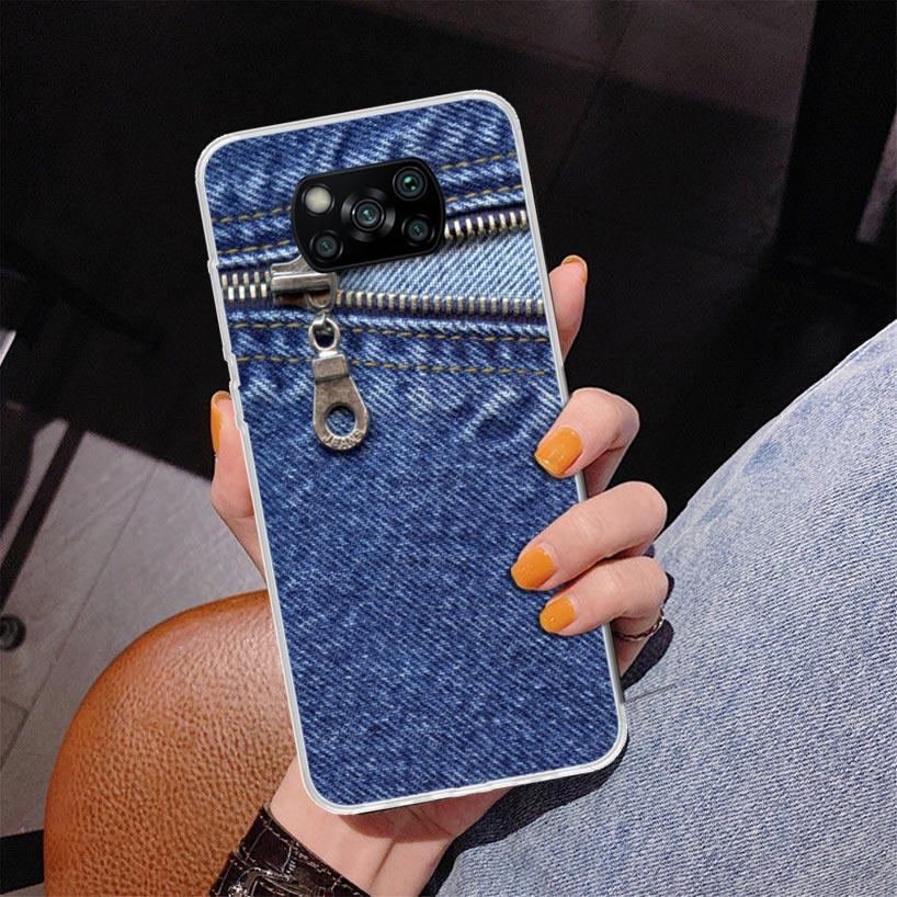 Jeans Cowboy Denim Printed Phnoe Case for Xiaomi Poco X5 X6 X7 Pro X4 Gt F7 Ultra M8 M7 Redmi 15C 15 13C 13 12C 12 Unique Cover