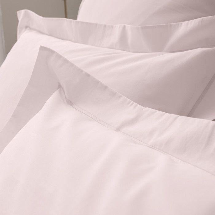 Taie d'oreiller percale de coton peigné "Julian" toutes dimensions Coton Pur - Julian Rose - Taie d'oreiller 50 x 70 cm finition poi