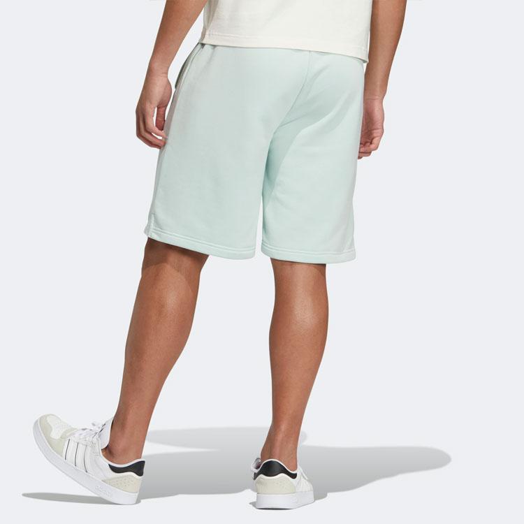 Adidas Neo Pure Color Casual Straight-Leg Mid-Length Shorts With Stripes Unisex Bottoms Green HS6821