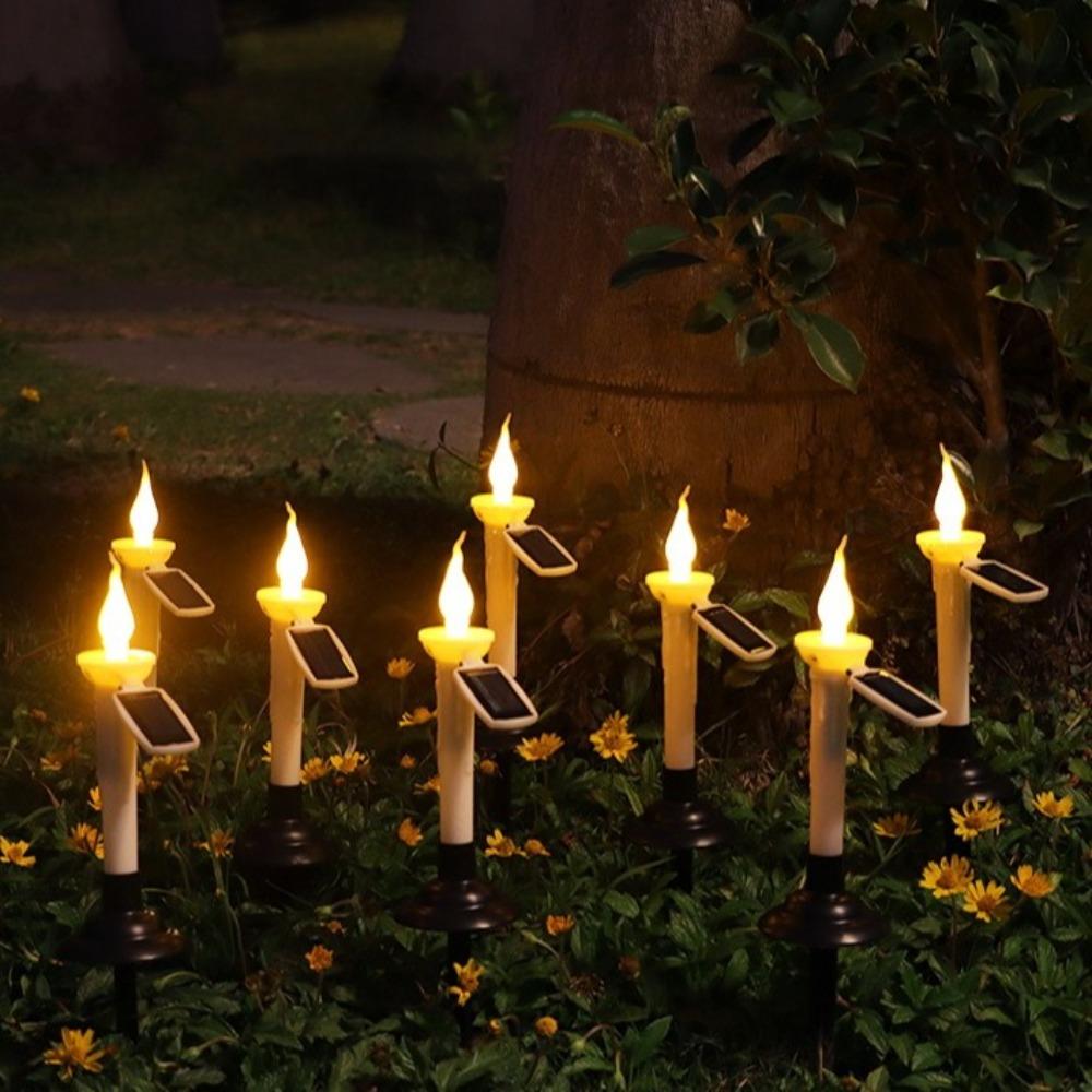 4/6 Stück Halloween Rasenlicht Flammenlose Tischkerzenlampe Dekorative Bodenlampe Außenbereich