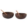 2 Sets Old Coconut Shell Bowl Multipurpose Safe Healthy Heat Resistance Coconut Shell Bowl with