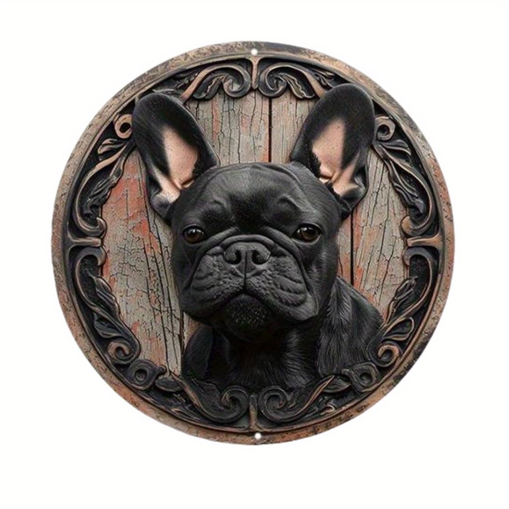 1pc 2d Flat Wood Round Wooden Sign - 20cm Art Painting Wreath Decorative Plates Entrance Decor Gift Mask Theme for Bar Cafe Club Home Room Wall Decor