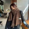 Korean Version Of New Autumn Winter Couple Plaid Scarf Thickened Versatile Trendy Wind Resistant Windproof Warm Shawl