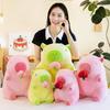 Adorable Peach Capybara Plush Toy Soft Pillow Doll In Green And Pink Colors