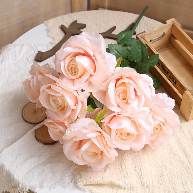Geprägtes Rosenstrauß Seidenblume Für Hochzeitsdekoration Und Home Styling