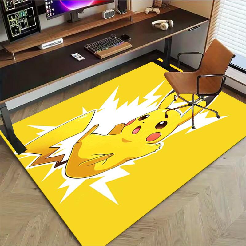 Pikachu Energy Burst Carpet For Playroom Bedroom Living Room Sofa Home Decorkids Game Area Rug Nonslip Floor Mat