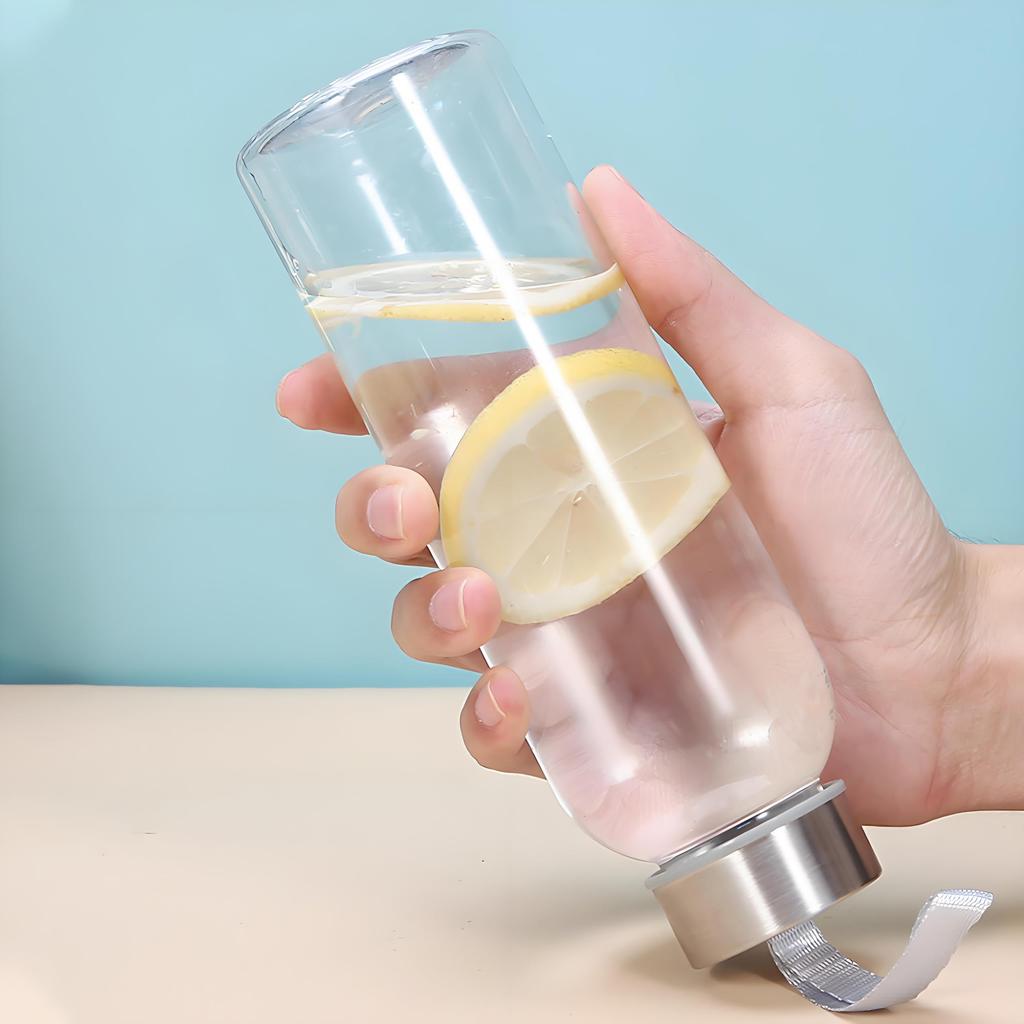 MYEEDA Water Bottle, 500ml, Made of Food-Contact Resin, Easy to Clean, MyBotto Plastic Clear Bottle, Stylish, Lightweight, Slim, Transparent,