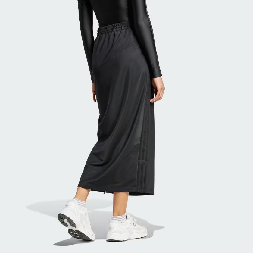 Adidas Firebird Minimalist Style Solid Color Energetic Personality Zipper Midi Casual Skirt Women Skirts Black IW5518
