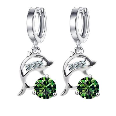 New Europe and The United States Dolphin Inlaid with Zircon Earrings Cool Wind Advanced Sense Earrings