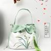 Embroidered Handbag, Messenger Bag, Large-capacity Women's Bag, Hanfu Bag, Cheongsam Bag, Bright Silk Satin Women's Bag.