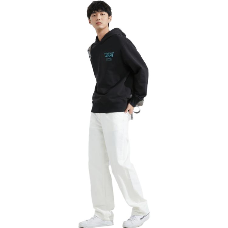 Calvin Klein FW23 Letter Stretch Hooded Long Sleeve Sweatshirt Men sweatshirt Space-Black J324473