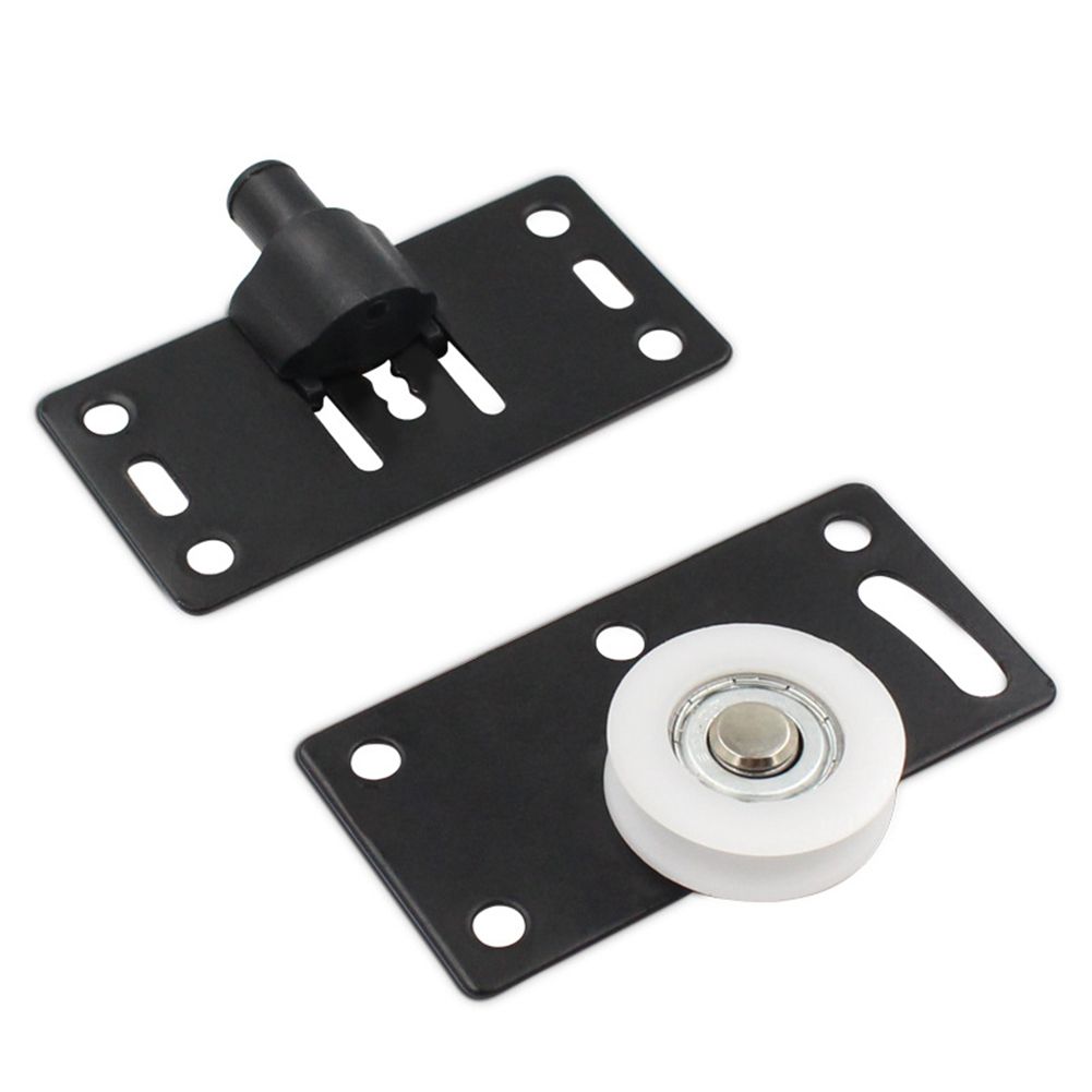 Czarne kółka do drzwi przesuwnych, rolki, łatwe przesuwanie do szafek i garderób