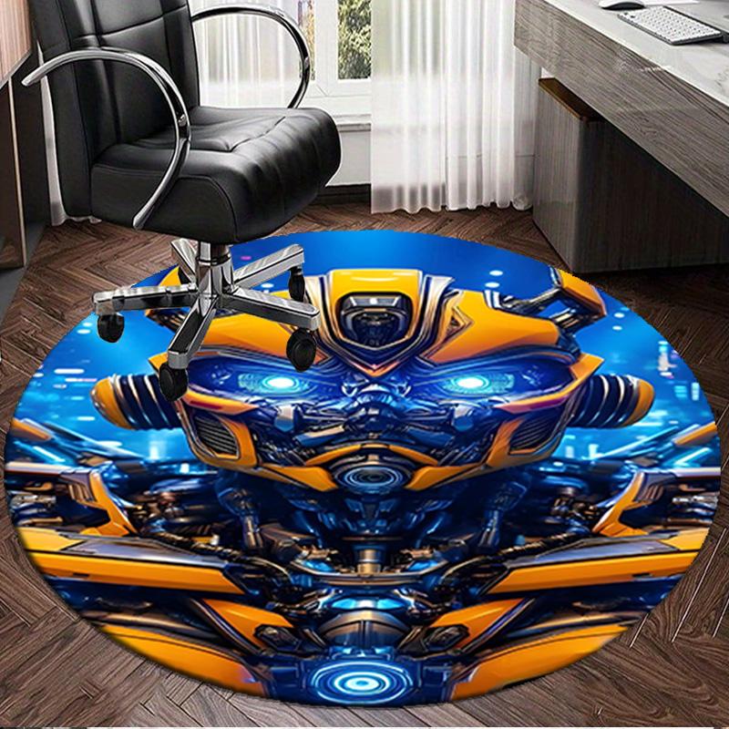 1PC Car robots Battle Round Rug, Non-slip Chair Mat, Home Decor, Circle Carpet Perfect for Office, Bedroom, Living Room,Christmas gift