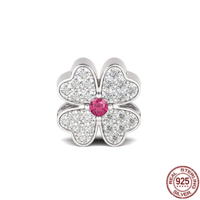 925 Sterling Silber Funkelnde Schneeflocken-Herzen, quadratische Charm-Perlen, passend für Original-Fasion-Armbänder, Schmuck, Geschenk