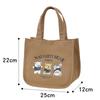 Cartoon Cute Printed Pattern Canvas Handbag Office Worker Lunch Bag Tote Bag Picnic Drink Bag Portable Outdoor Food Bags
