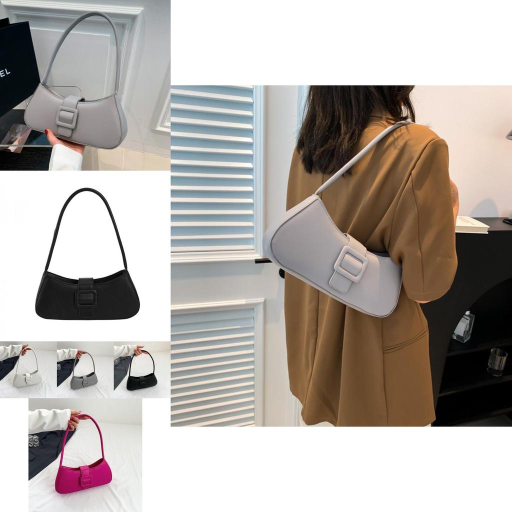 Stylish Minimalist Black And White Pu Baguette Handbag For Daily Use With Unique Features