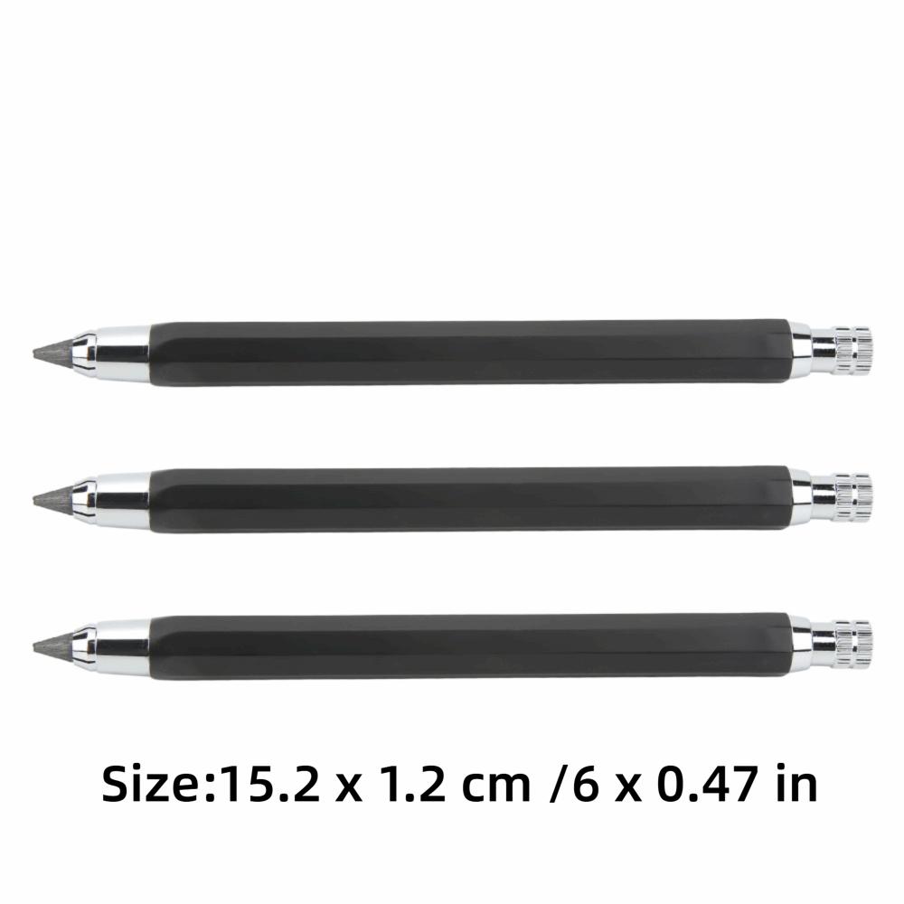 3pcs Built-in Sharpener Mechanical Carpenter Pencil Automatic Clutch Pencil Draft Drawing