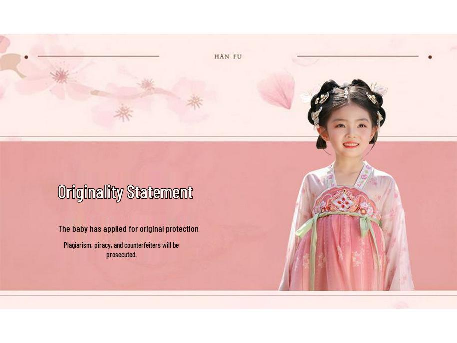 2026 Exquisite Tang Dynasty Style Hanfu: Girls' Super Fairy Princess Jumper Skirt - Perfect for Performances & Daily Wear