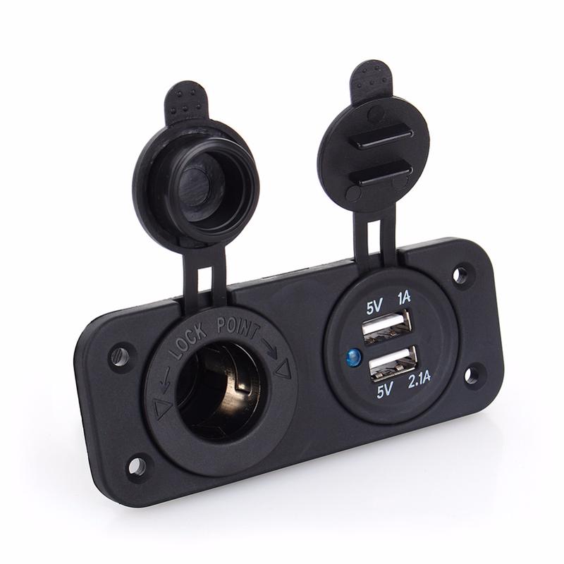 Dual USB Car Cigarette Lighter Socket Splitter 12V Charger Power Adapter Outlet Accessories