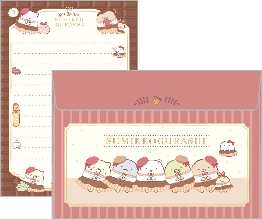 Sumikkogurashi Messe im Café Etui Briefpapier-Set LH82601 H140 x B190mm San-X "Schokolade Sumikko"