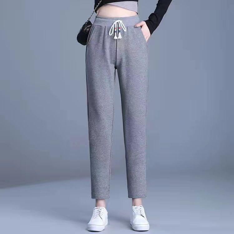 Women's High Waist Autumn/Winter Casual Harem Pants - Loose Straight Leg, Slimming Sweatpants