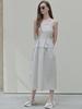 Avang Stripe Washing Sleeveless Dress - Cream