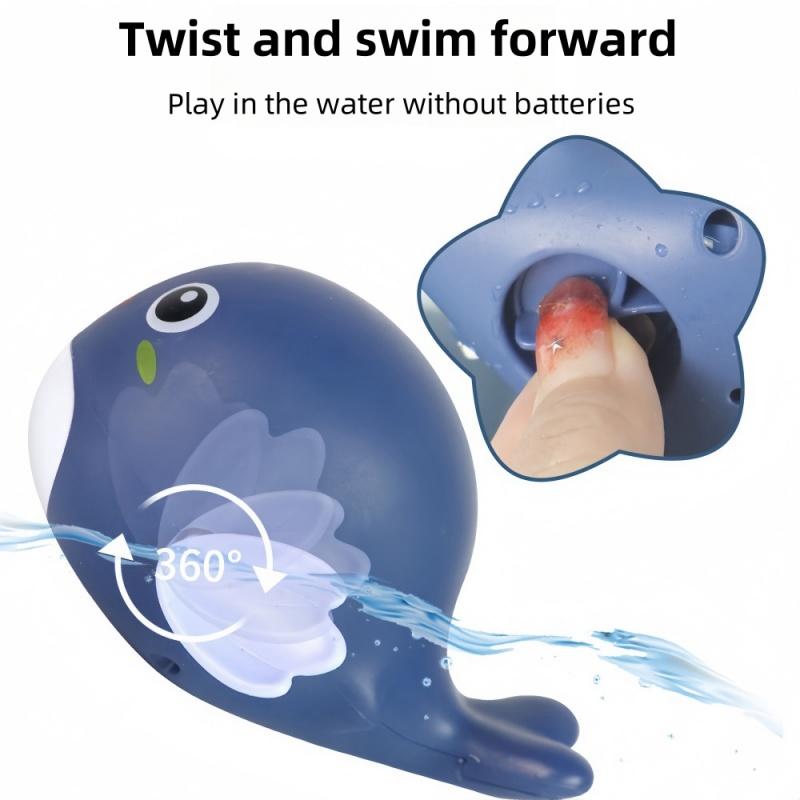 3Pcs Kids Bath Dolphin Toy Swimming Clockwork Dolls Play Water Fun Bathing Cute Fun Children Bathroom Shower Bathtub Animals Toy