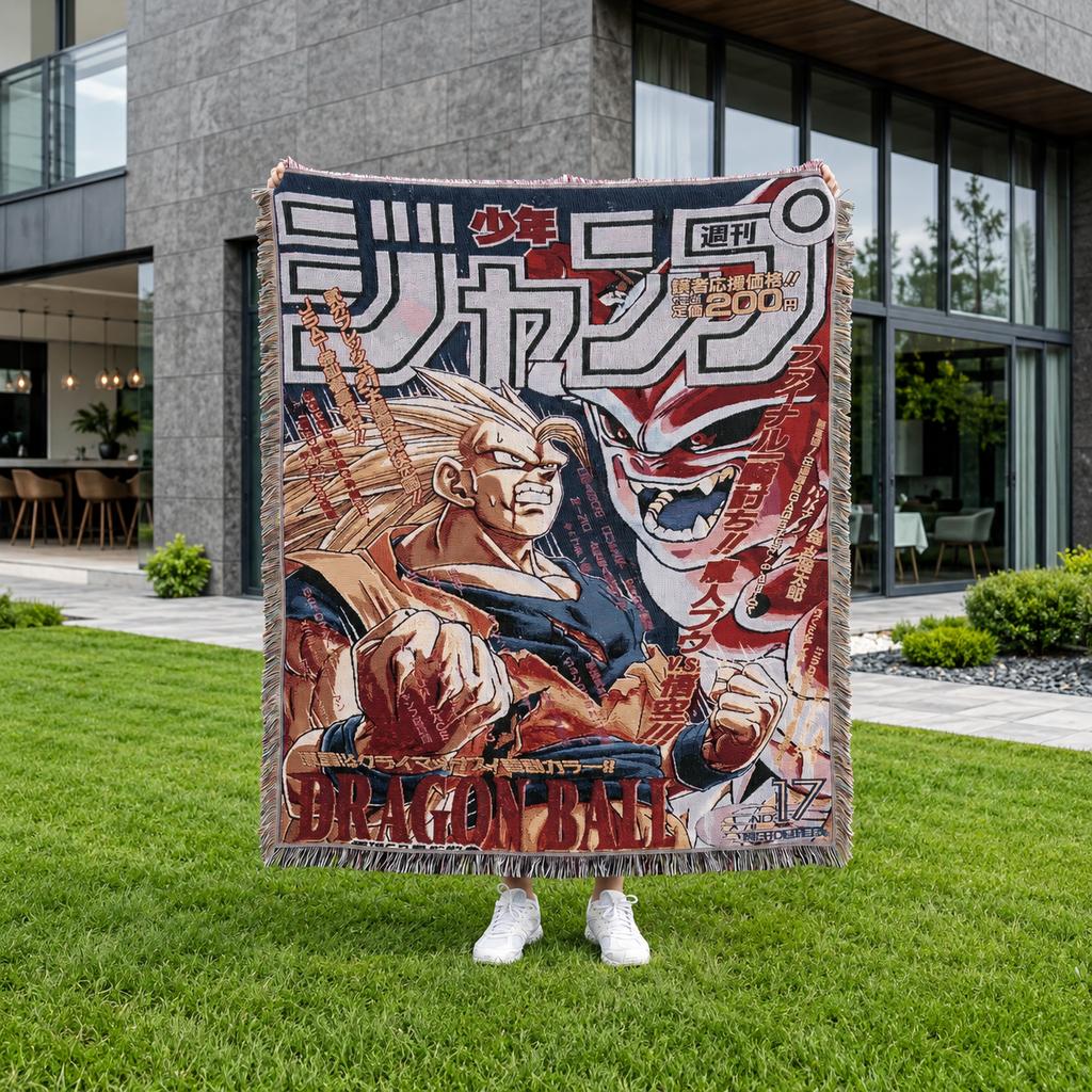 Custom Size Anime Woven Blanket Soft Home Cover Blanket for Couch Bed and Chair