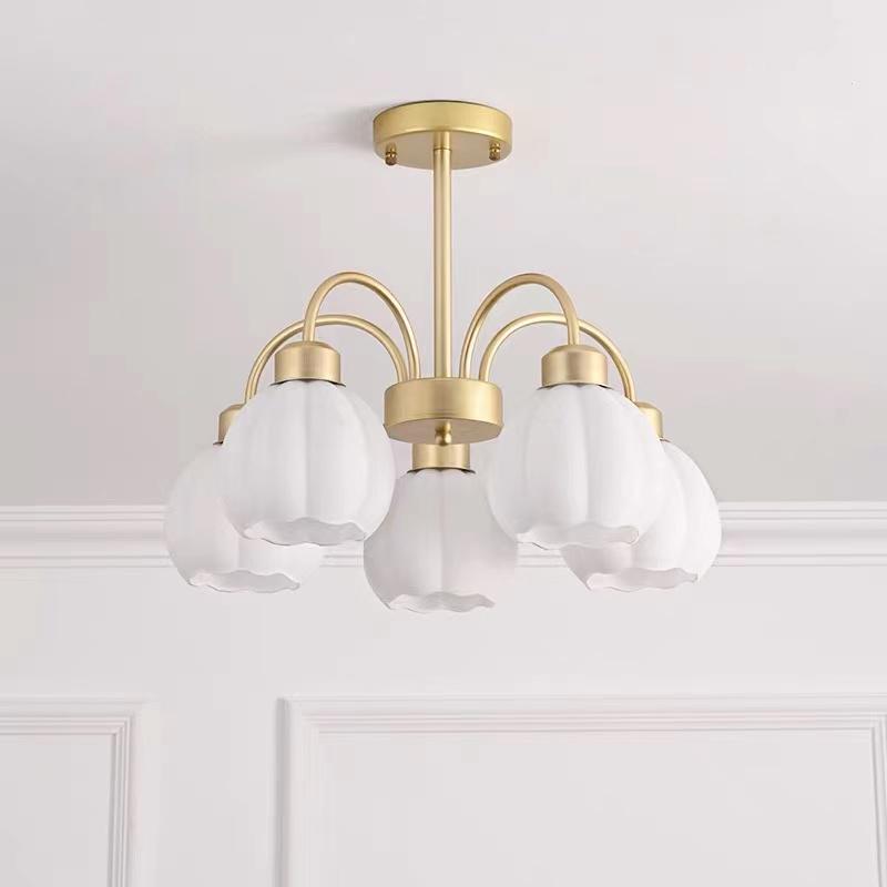 Nordic Minimalist Chandelier: Warm Cream Dining & Bedroom Light