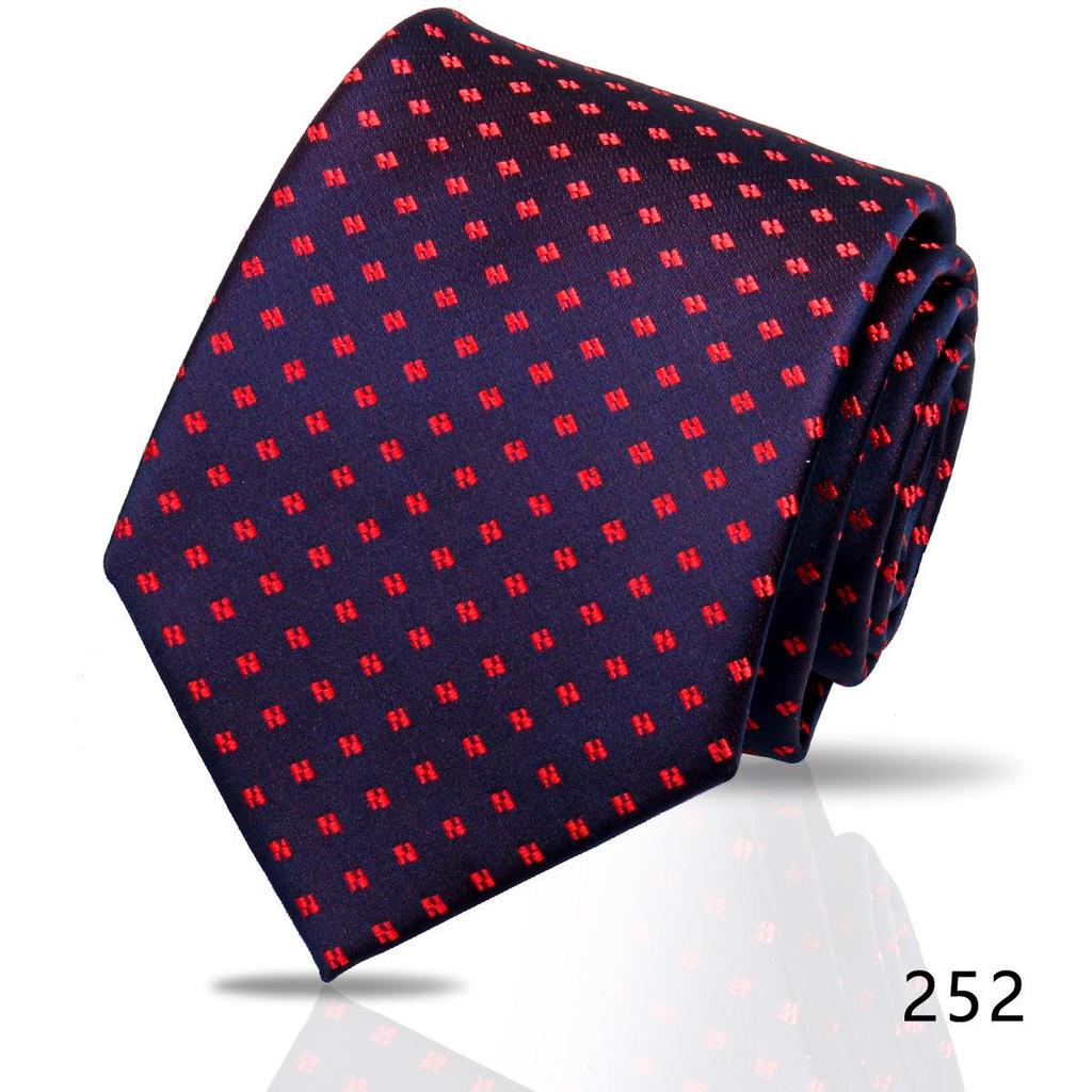 Men's High-Grade Black and Red Striped Silk Tie for Formal and Wedding Wear - 8CM