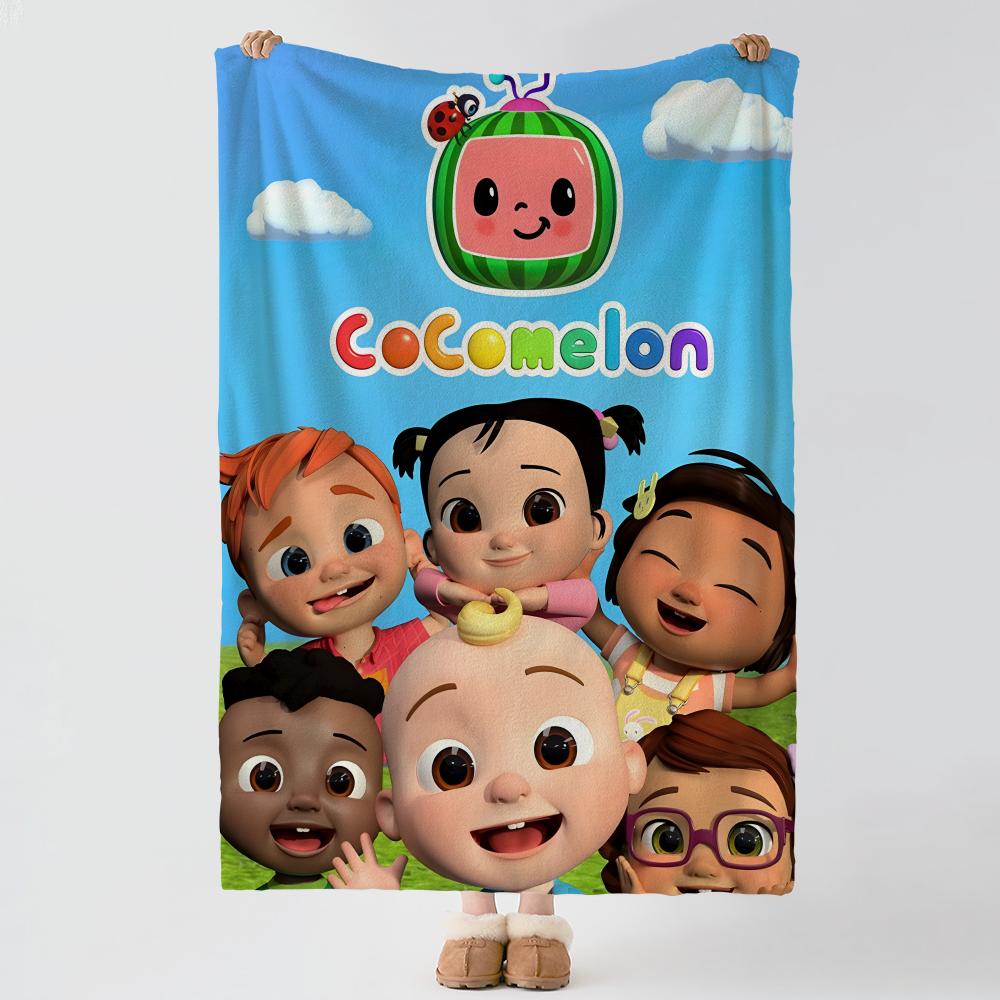 cartoon C-Cocomelon-n Throw Thick Comfort Flannel Quilt, Multi-scene Use Indoor Outdoor Daily Nap