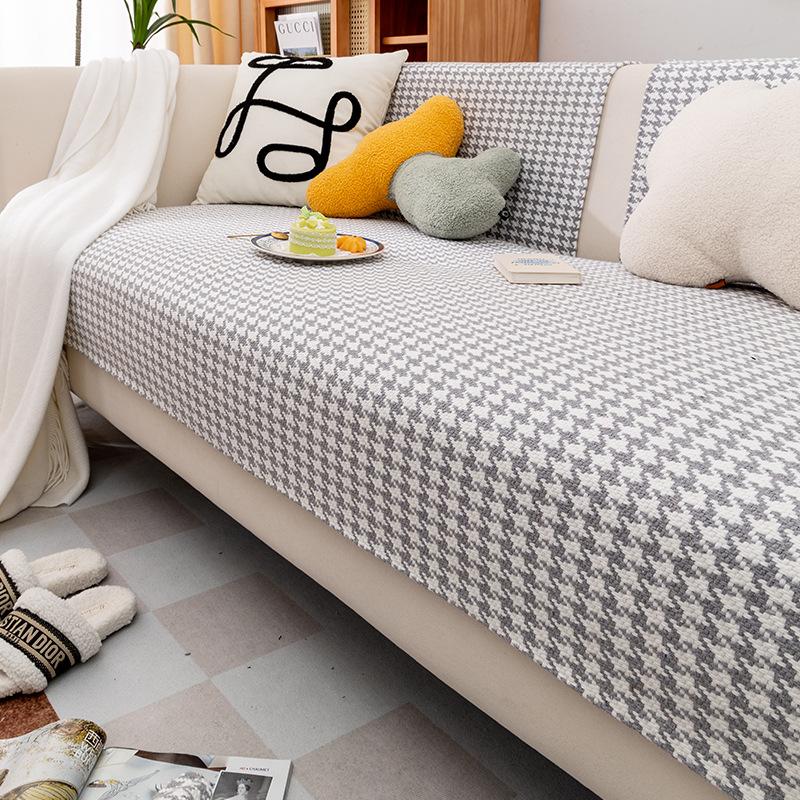Cotton and Linen Modern Simple Sofa Cushion Sofa Towel Cover Cloth Cover All-inclusive Non-slip All-season Universal Seat Cushion Thickened