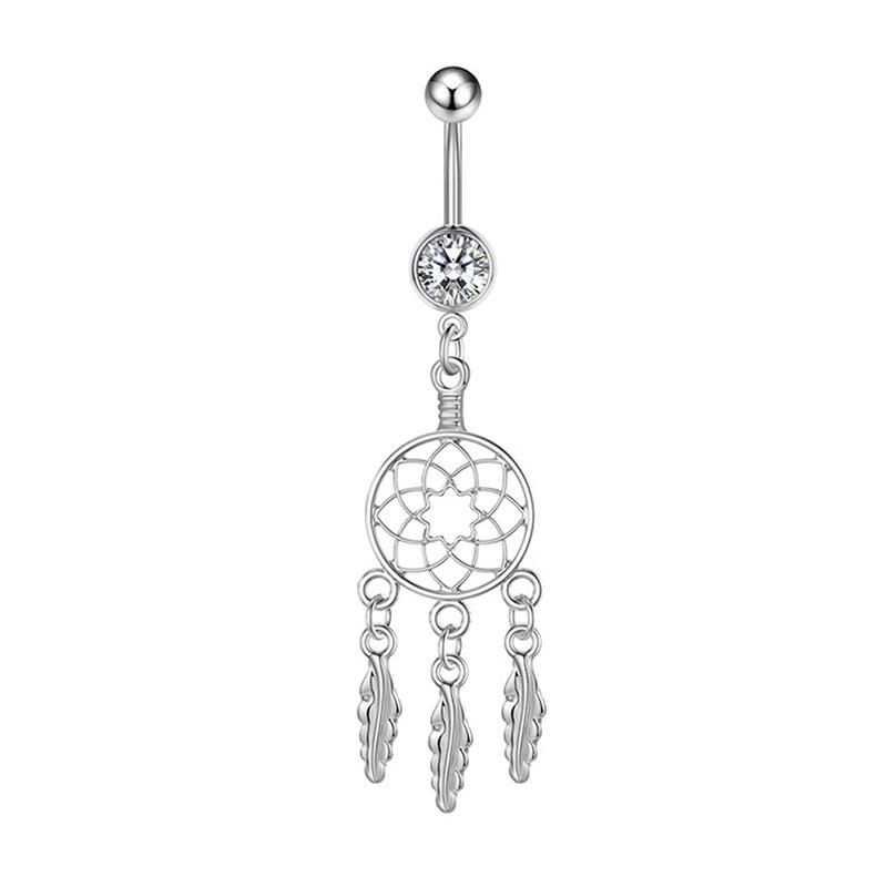 Stainless Steel Belly Ring Flower  Navel Belly Button Rings Butterfly Navel Ring Navel Piercings Body Jewelry