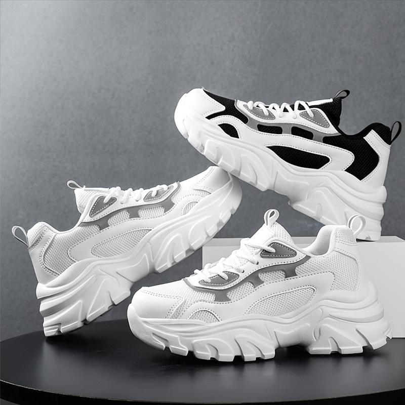 Unisex Sneakers Thick Bottom Mesh Fashion Lightly Increased Large Size Dad Shoes Couple Shoes