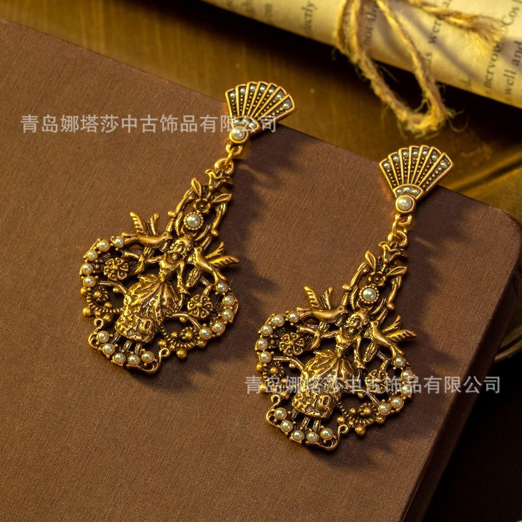New Heavy Craft Creative Necklace and Brooch Dual-use European and American Artistic Retro Jewelry Set