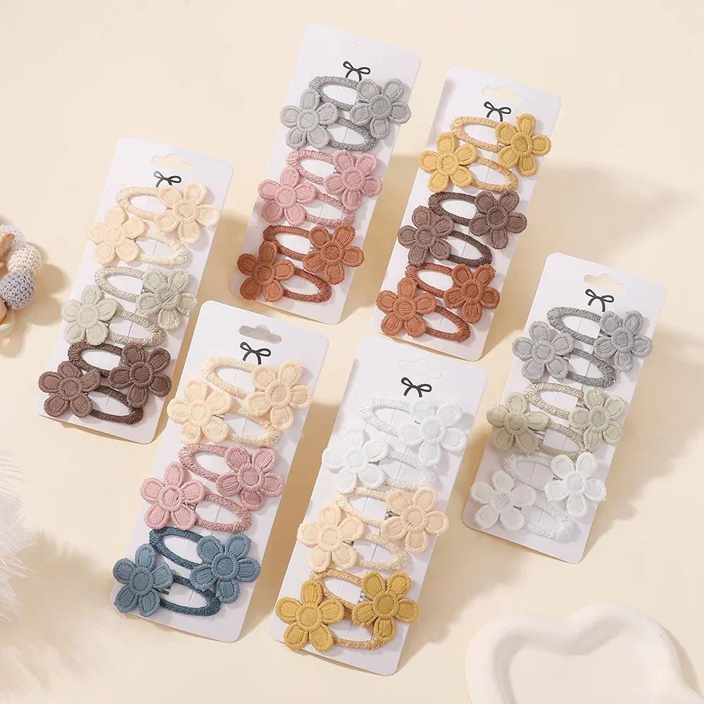 RAINBOW BOWS Ins Style Daisy Flower Hair Clip Set for Girls Fresh Hair Bang Clips Hairgripes Barrette Children Hair Accessories