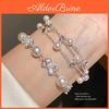 Vintage Geometric Pearl Beaded Bracelet With Elegant Design For Office Wear