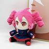 Plush Doll Soft Stuffed Toy with Spiral Hair and Headset Anime Character Design for Collectors and Fans