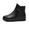 Winter Mother Shoes Women Wedge Heels Snow Boots Pure Black Warm Plush Ladies Ankle Boots Wedges Heel 3cm Plus Size 42